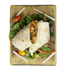 Load image into Gallery viewer, Mad Mexican Chilorio Burrito with Salad.