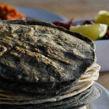 Load image into Gallery viewer, Blue corn and white corn Mad Mexican Tortillas
